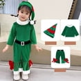thumbnail image 4 of Disfraz de Papá Noel para niños y niñas, traje de Cosplay de elfo verde, carnaval, fiesta, Festival, Navidad, Año Nuevo, conjunto de ropa elegante, 4 of 7