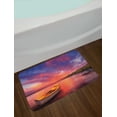 thumbnail image 2 of Sunset Bath Mat, Enchanted Coast with a Rowboat under Magical Hazy Sky Peaceful Nature Image, Non-Slip Plush Mat Bathroom Kitchen Laundry Room Decor, 29.5 X 17.5 Inches, Pink and Purple, Ambesonne, 2 of 2