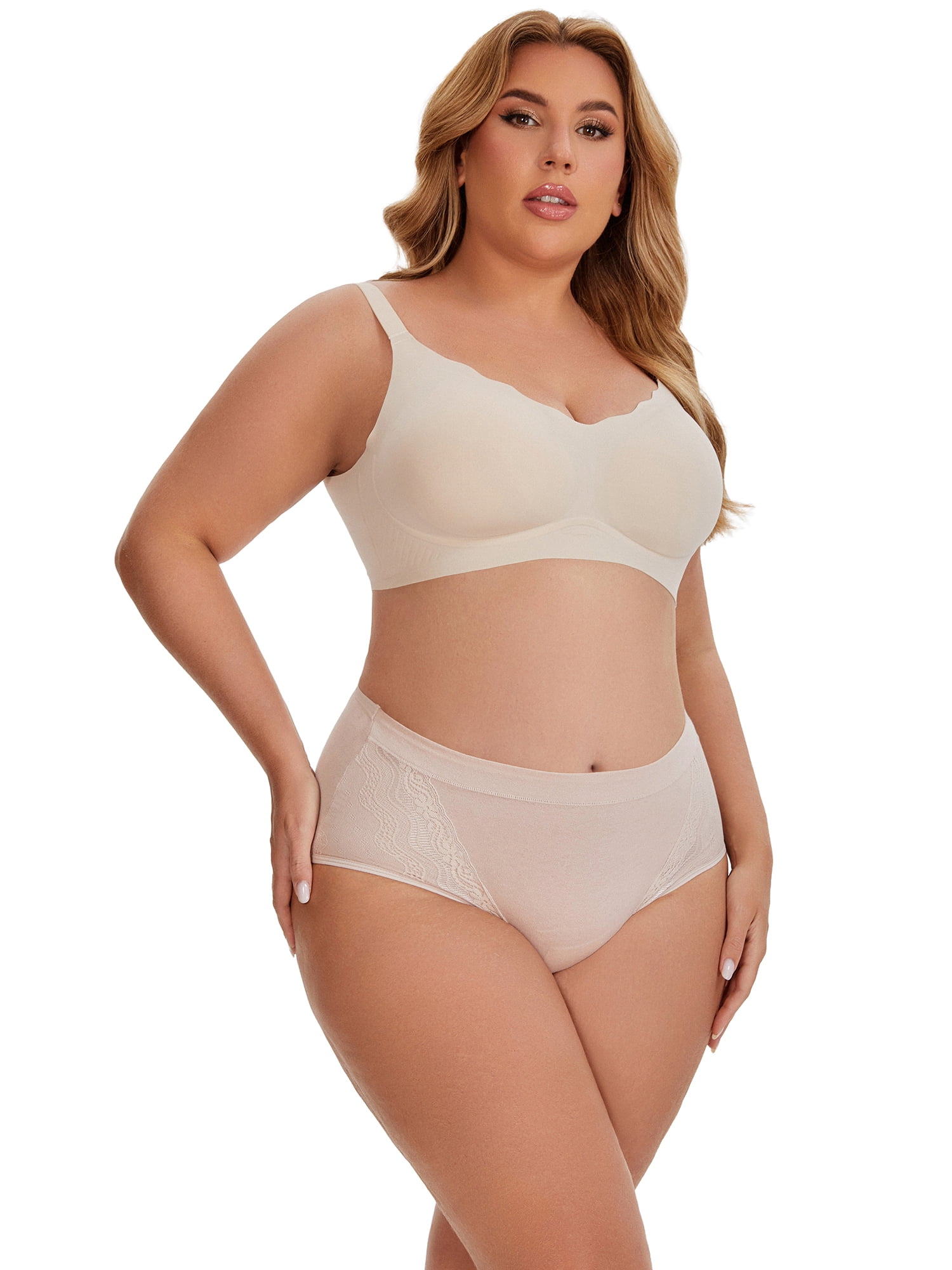 DARING DIVA Women's High Rise Cotton Underwear Full Coverage Lace Briefs L Grey