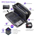 thumbnail image 3 of nuoku - portafolios RFID para mujer, con cierre, 2 correas, Negro -, M, 3 of 5
