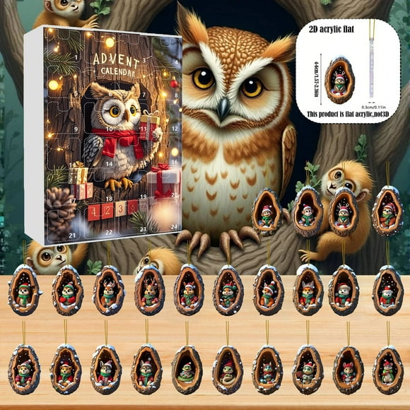 Yhmxh Christmas Decorations,Christmas Ornaments 2025 Christmas Advent Calendar 24 Days Of Christmas Animals Ornament Advent Calendar Christmas Tree Ornament Gifts Advent Calendar