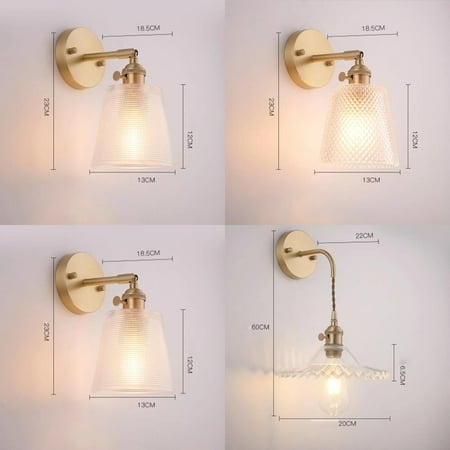 

DJNRUI Sleek Elegant and Modern Brass LED Wall Lamp with Creative E27 Lighting and Clear Glass - Stylish Design for Bedroom Living Room and Porch Decoration - Sconce Fixture with 110V/