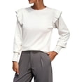 thumbnail image 1 of Gibobby SuéTer Para Mujeres Suéter de punto holgado para mujer con dobladillo de, cuello redondo ancho y suéter de moda(Blanco,CH), 1 of 6