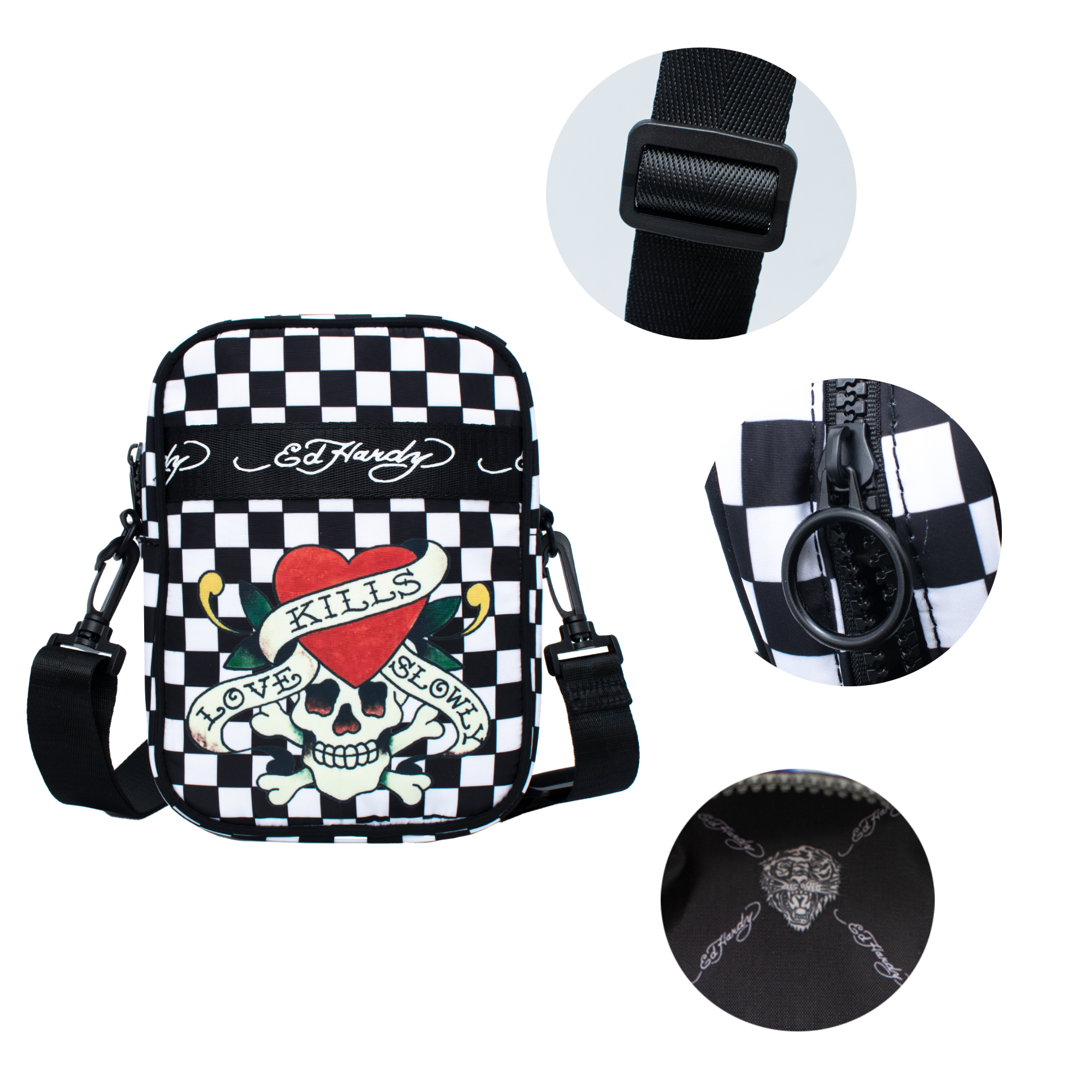 Ed Hardy - Brandclub - Ed Hardy Unisex Tiger On Checkerboard