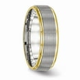 thumbnail image 4 of Stainless Steel Polished Yellow IP Grooved Ring Size: 6; for Adults and Teens; for Women and Men, 4 of 6