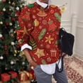 thumbnail image 2 of Suéter de punto con cuello redondo y estampado multicolor de Navidad de moda para otoño e invierno, suéter informal cálido, 2 of 5