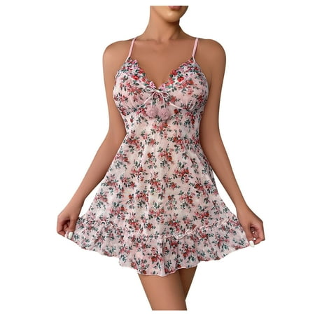 

DENGDENG Women Lingerie Babydoll Sexy Floral Mesh Backless Chemise