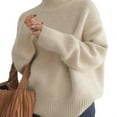 thumbnail image 6 of Warm Thick High Neck Loose Women Knitted Sweater Casual Oversized Pullover Tops For Winter Fashion Outerwear Chic Fall Sweaters Women, 6 of 22