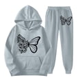 thumbnail image 2 of HSHMT Tracksuit Sweatsuits 2 piece Women's 2 Piece Outfits Butterfly Print Hoodies Pullover Sweatshirt Sweatsuits Joggers Pants With Pockets, 2 of 5