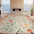 thumbnail image 2 of Design&I 5'x7' Washable Area Rug Flatweave & Daily Traffic Ready Funky Abstract Occult Botanical Oversized Petals Curling Stems for Guest Room, Lounge, Apartment, 2 of 7