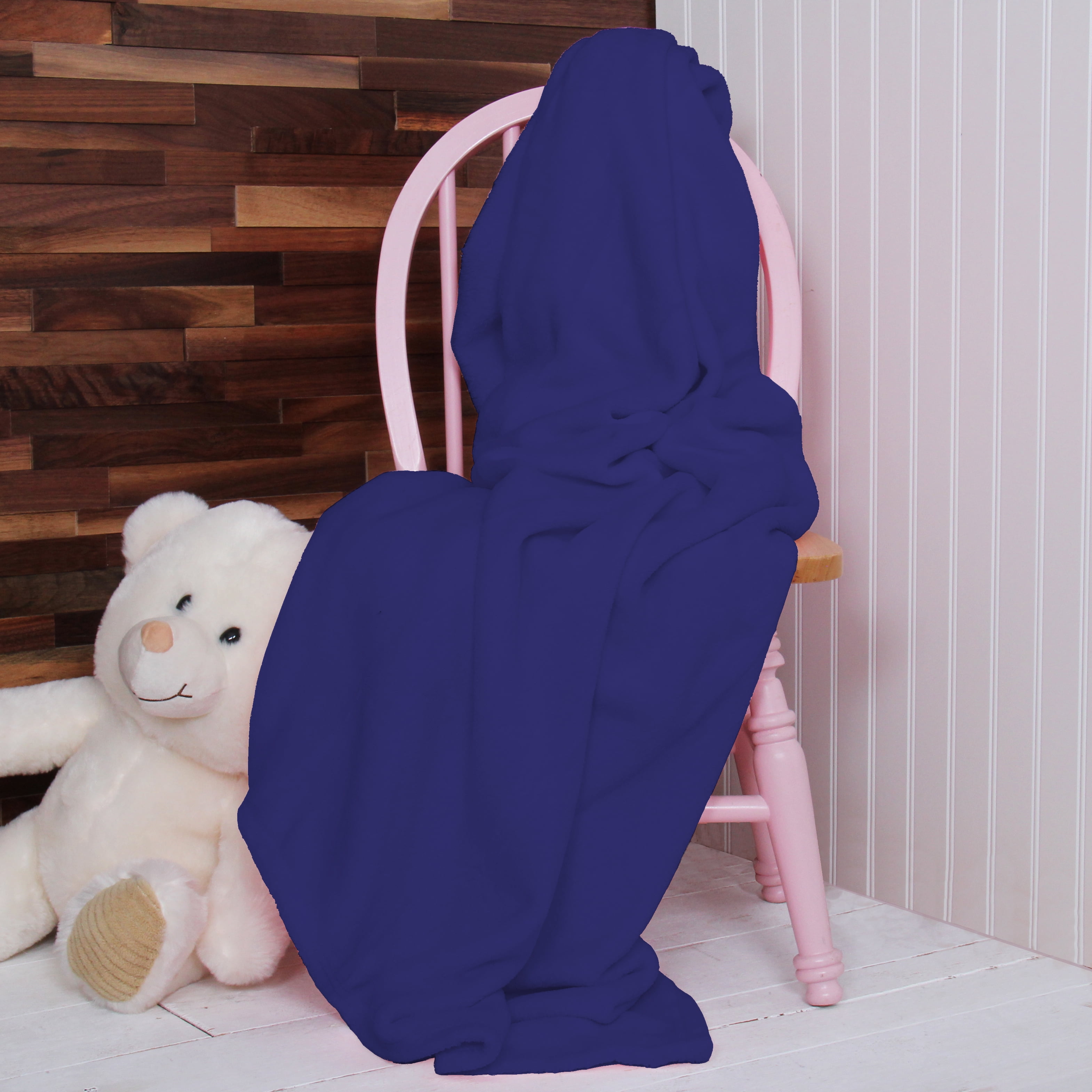 Threadart Super Soft Ultra Plush Fleece Throw Blankets 50"x60" | Fuzzy Soft Cozy Microfiber |Dark Blue | 11 Colors available