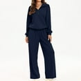 thumbnail image 2 of BiZtdJrK Lounge Sets for Women 2025 Half Zip Sweatshirt and Wide Leg Sweatpant 2 Piece Outfits Outdoor Solid Casual Sweatsuit Tracksuit with Pockets Navy M Vacation Sale, 2 of 8