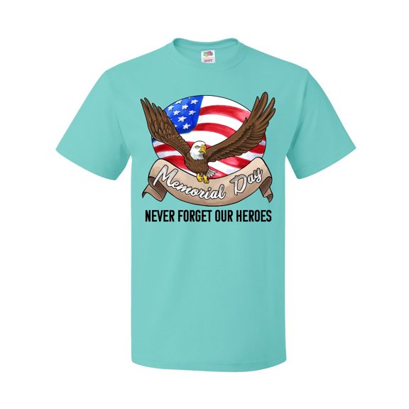 Inktastic Memorial Day Never Forget Our Heroes Bald Eagle T-Shirt
