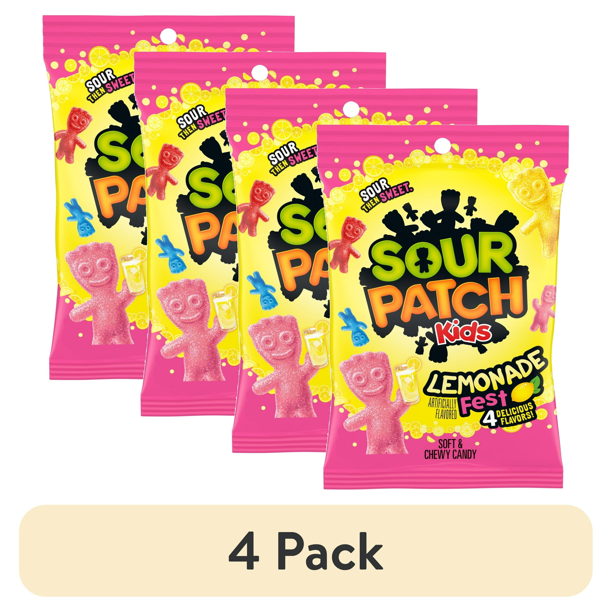 (4 pack) SOUR PATCH KIDS Lemonade Fest Soft & Chewy Gummy Candy 8.02 oz