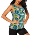 thumbnail image 2 of Fotbe Tropical Floral Womens Loose Fit Casual Flowy Slim-Fit Tank Tops Athletic Round Neck Trendy Sleeveless Summer Tops for Gym and Yoga-Large, 2 of 9
