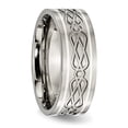 thumbnail image 4 of Titanium 925 Sterling Silver Inlay Celtic Knot 8mm Ring Wedding Designed Precious Metal Man Claddagh   For Dad Mens  For Him, 4 of 10