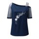 thumbnail image 3 of Gibobby Playera de Verano para Mujer Mujeres Impreso Hombro Tops Sexy Glitter Camisa manga corta Blusa Tops(Azul,CH), 3 of 4