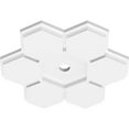 thumbnail image 2 of 12"OD x 1"ID x 4"C x 1"P Daisy Architectural Grade PVC Contemporary Ceiling Medallion, 2 of 11