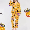 thumbnail image 6 of CONROSES Hallowmas Pajama Set for Women 2 Peice Halloween Pjs Ghost Pumpkin Graphic Long Sleeve Buttons Tops Pants Loungewear Sets Cozy Nightwear Sleepwear, 6 of 6