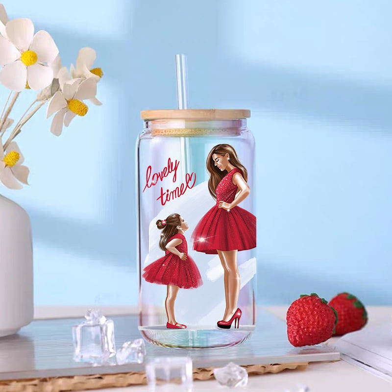 UV DTF  Sticker  Mother's Day Theme For The 16oz Libbey Glasses Wraps Cup Can DIY Waterproof Easy To Use Custom Decals D16577