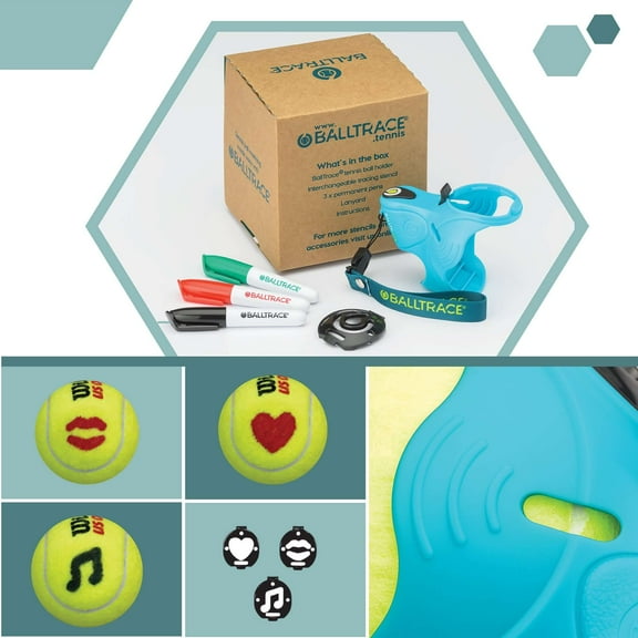 BallTrace Tennis / Padel Ball Marker | Break Point Blue | Love & Music Bundle
