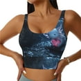 thumbnail image 1 of Balery Heart Axolotl Sujetadores deportivos con espalda cruzada para mujer, acolchados, sin costuras, de alto impacto, ideales para yoga, gimnasio, entrenamiento y fitness.-X-Large, 1 of 8