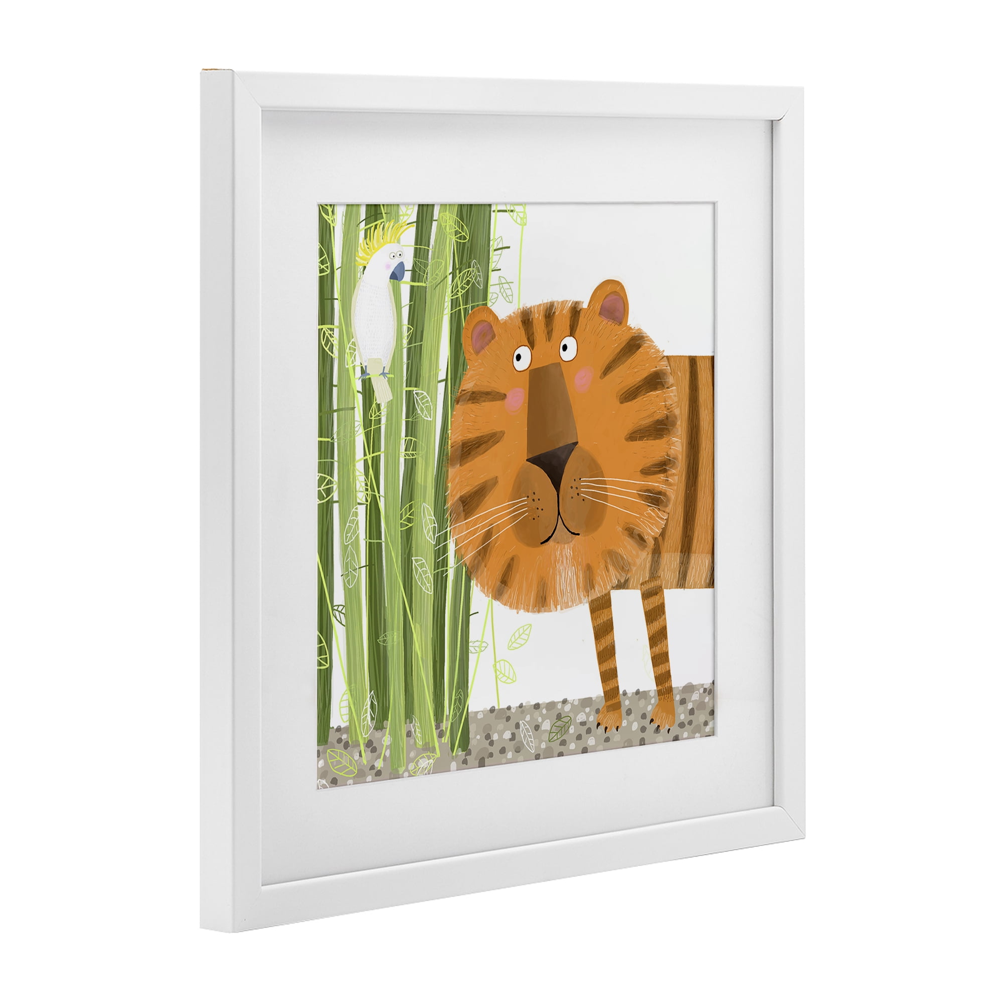 Stupell Industries Bamboo Trees & Tiger White Framed Print Under Glass, design by Carla Daly