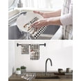 thumbnail image 5 of Coffee Gnomes Kitchen Dish Towels for Drying Dishes Set of 2, Farmhouse Brown Bean Plaid Black Grey Waffle Weave Microfiber Hand Tea Bathroom Towels Quick Dry & Absorbent Towel 12x12, 5 of 7