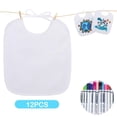 thumbnail image 3 of 12 baberos para pintar, 26 x 30 cm, bufanda triangular blanca para bebé con 12 bolígrafos textiles y 1 abrebotellas, babero impermeable para fiesta de baby shower Zhivalor  Baberos, 3 of 4