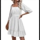 thumbnail image 3 of Vestido Informal de para Mujer, con Mangas Largas Tipo Farol, Cintura Alta y Lazo en la Espalda, Corte A. XL, 3 of 9
