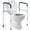 Gray, variant on Adjustable Foldable Toilet Safety Frame with Handrails for Elderly and Disabled, Fits Most Toilets (Gray)