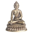 thumbnail image 1 of Estatua de Buda zen sentado de latón envejecido, 4 cm, Shakyamuni Bu, 1 of 3