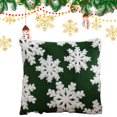 thumbnail image 4 of Funda Almohada Invierno Cojín Navidad (copo Nieve Grande) Verde, 4 of 9