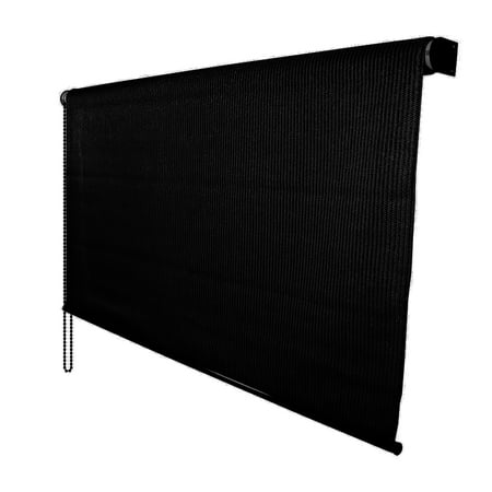 Black Roller Shade - DALIX Outdoor Roller Shade Exterior Roll-Up Sun Shade Patio Outdoor Ready Made 72 x 72