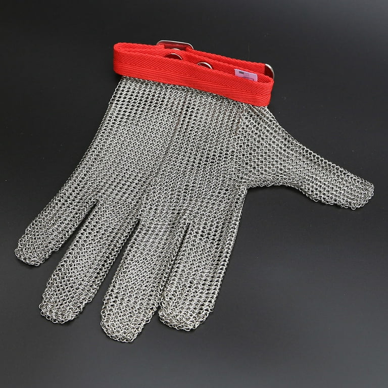 Food Grade Stainless Steel Chain Mail Gloves, Kitchen Fish Cleaning Gloves,  Meat Cutting Gloves, Wood Carving Gloves(Size:XL/A Pack anda Pair)