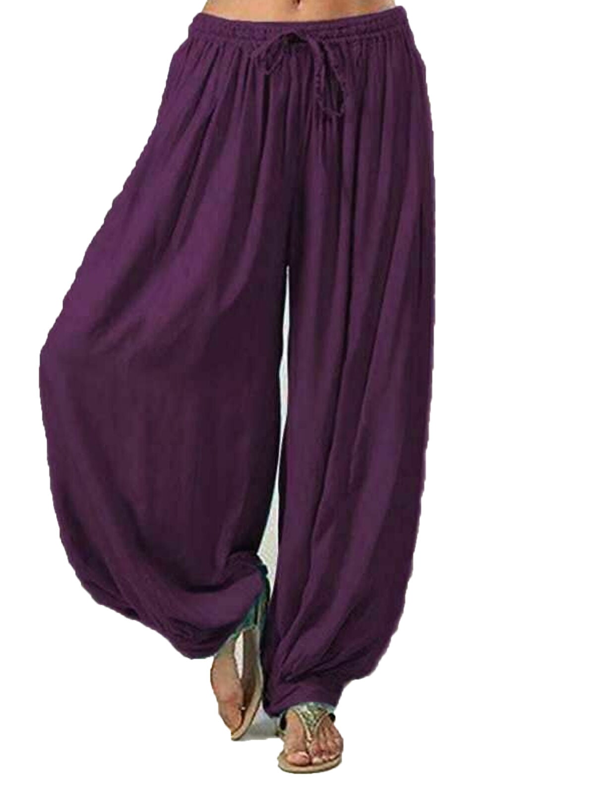 Ladies Womens Full Length Ali Baba Hareem Aladdin Baggy Trousers Pants Legging 