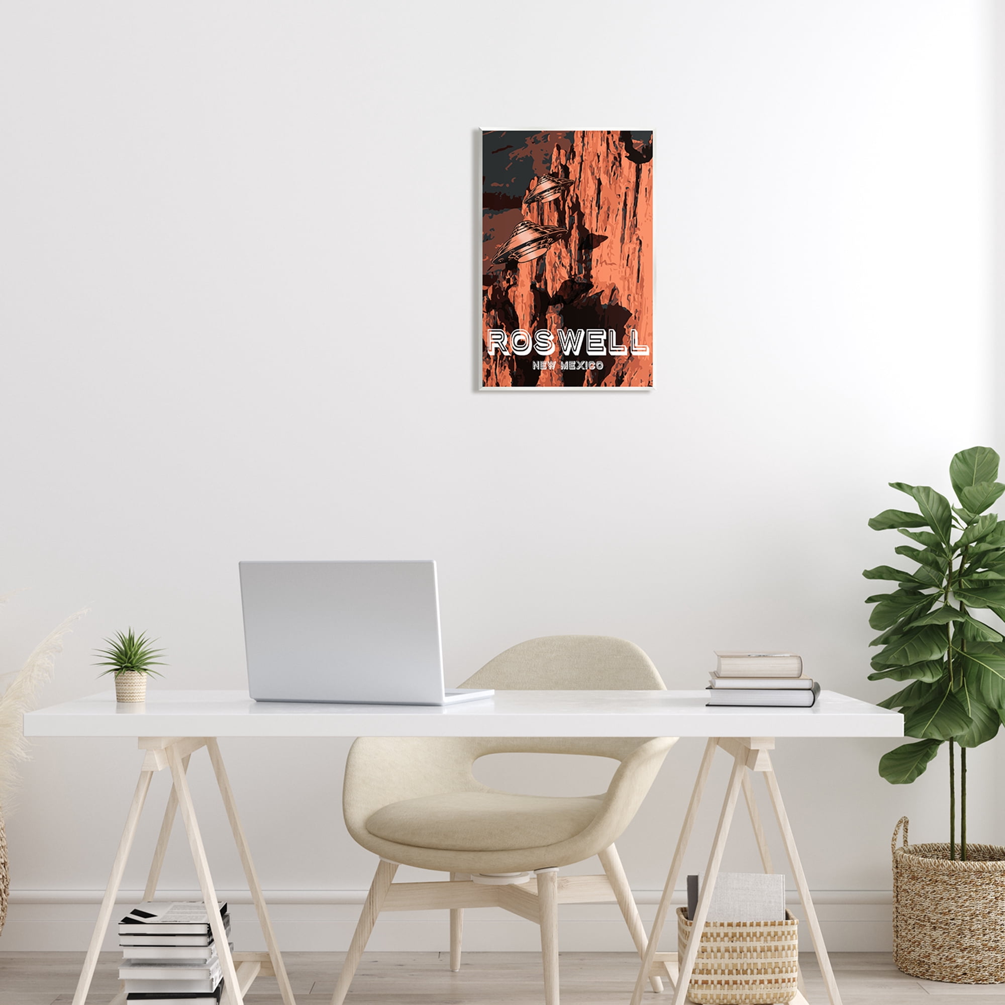 Stupell Industries Roswell New Mexico Desert UFOs Travel & Places Painting Unframed Art Print Wall Art