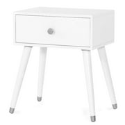 Child Craft Mod 1 Drawer Nightstand Accent Table for Nursery or Bedroom, Large Storage Drawer, Made of Sturdy Pinewood, Non-Toxic, Baby Safe Finish (Matte White)