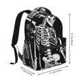 thumbnail image 4 of Hirioo Vintage Black white Plant skull Print Laptop Backpack Lightweight Casual Travel Daypack for College Workplace Travel, 4 of 5