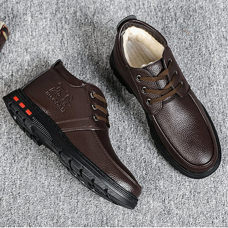 asdoklhq Casual Shoes for Men Under 25 Large Size Men s Winter Comfortable Plus Velvet Keep Warm Shoes