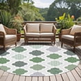 thumbnail image 5 of Abstract Grid Round Living Room Rugs 8 ft, Boho Green Grey Geometric Medieval Plaid Washable Large Area Rug with Non-Slip Sturdy Edge Binding Round Carpet for Dining Room Kitchen Office, 5 of 9