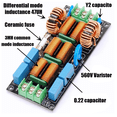 thumbnail image 4 of Filtre d'Alimentation Audio à Quatre Niveaux AC 220V 110V Mode Différentiel Mode Commun Règles EMC FCC,16A, 4 of 5