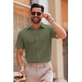 thumbnail image 7 of COOFANDY Men's Untucked Dress Shirts Short Sleeve Button Down Shirts Casual Business Shirts, 7 of 7