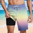 thumbnail image 3 of Rvwovn Men's Compression Liner Swim Trunks, Gradient Color Ombre Quick-Dry Board Shorts, Beach & Swim Wear, 3 of 6