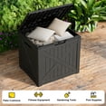 thumbnail image 2 of fazzn 32 Gallon Resin Deck Box Waterproof Outdoor Storage Box for Patio Furniture Pool Accessories Indoor Storage for Cushion Garden Tools (Black), 2 of 7