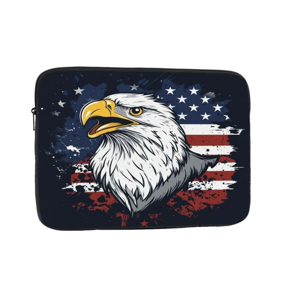 Laptop Sleeve Bag Compatible For iPad MacBook Air Pro Tablet Computer PC notebook Protective Fit in 10/12/13/14/15/16/17 inch Size eagle, america flag background