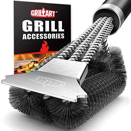 Quickie Barbecue Grill Wire Brush with Scraper for LP NG Charcoal Grills 