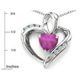 thumbnail image 4 of Star K� Heart Shape 6mm Created Star Ruby Pendant Necklace, 4 of 9