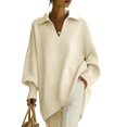 thumbnail image 4 of Gsakboxl Sweatshirt Women Solid Color Oversized Loose Poncho Style Knit Sweater Soft Flowy Casual Pullover Top For Autumn Winter Daily Sun Protection, 4 of 5