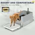 thumbnail image 6 of PawHut Extra Large Stainless Steel Cat Litter Box High Sided, Anti-Urine Leakage, Easy Cleaning, Non-Sticky,  Never Absorbs Odors, Include Scoop & Pad, 6 of 9